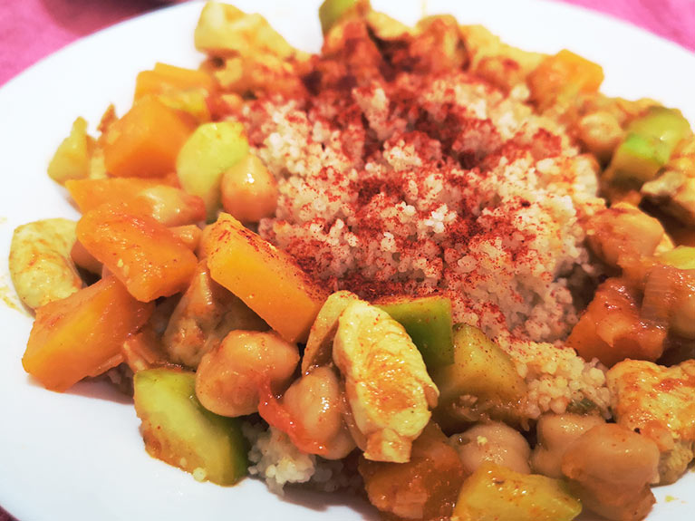Chicken couscous with vegetables. Travel to Morocco without moving from home!, result