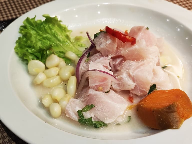 Classic ceviche of Chincha Internacional and the best Peruvian food in Madrid